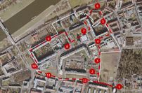 Der Rundgang wird mit Stele 7 am neuen Standort des neuen Stadtteilhauses abgeschlossen.