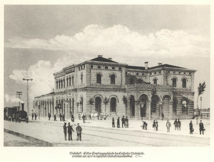 Cottbuser Bahnhof, errichtet 1870, Stadtarchiv Cottbus