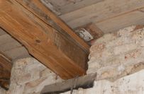 Viele der seltenen und kunstvoll bemalten Bretter wurden allerdings auch einfach bei früheren Sanierungsarbeiten als Baumaterial genutzt. Das hatten die Bauretter von damals wohl keinen Sinn für die Schätze des Schlosses.