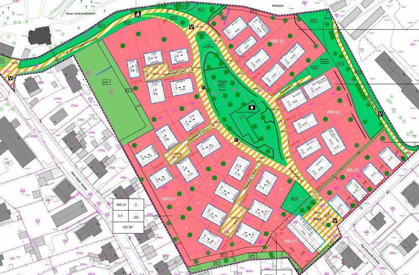 Plan für das neue Wohngebiet am Fürtenberg in Meißen.