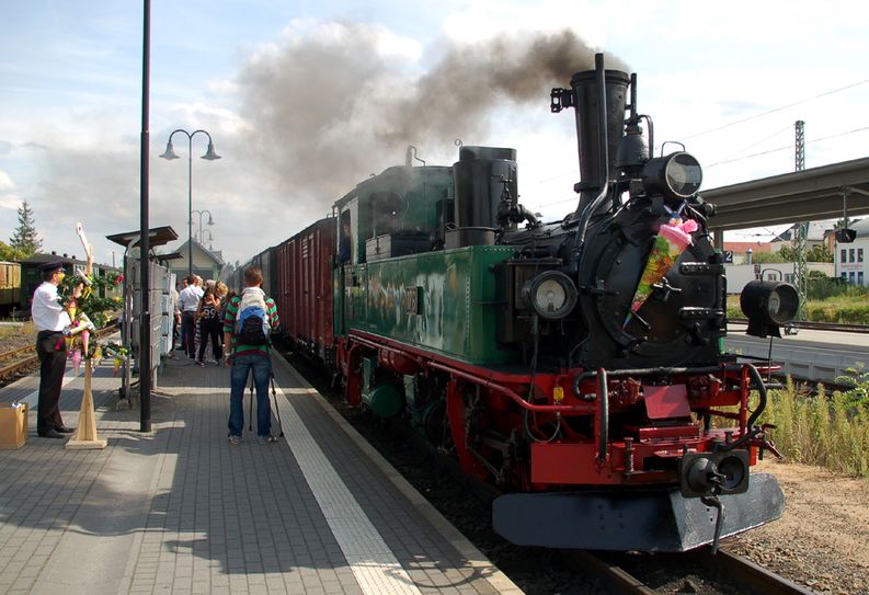 ABC-Schützen sind zu einer Zuckertütenfahrt eingeladen. Foto: Traditionsbahn Radebeul e.V.