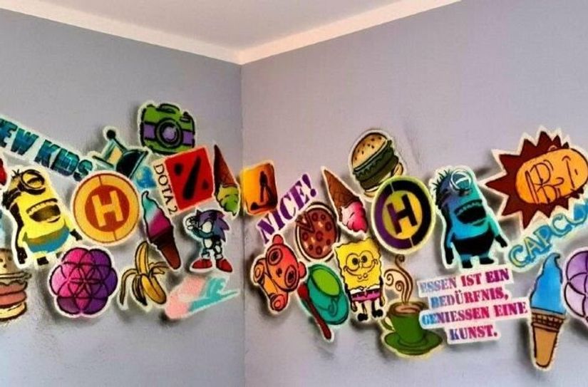 Das neue Wandbild im Betreuten Wohnen Weida.