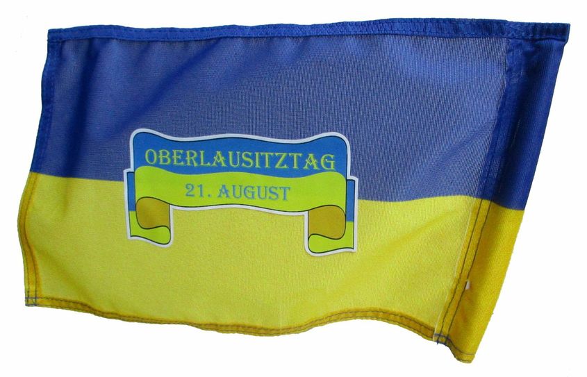 Fahne mit dem Logo des Tages der Oberlausitz. Foto: Klecker