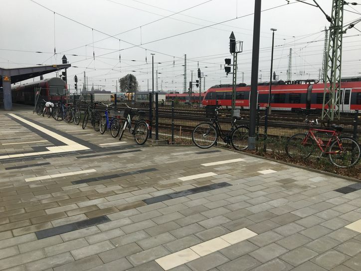 Ärgerlich: Zu bequeme Radfahrer beschädigen die Grünflächen derzeit rund um den Cottbuser Hauptbahnhof. Foto: jgl