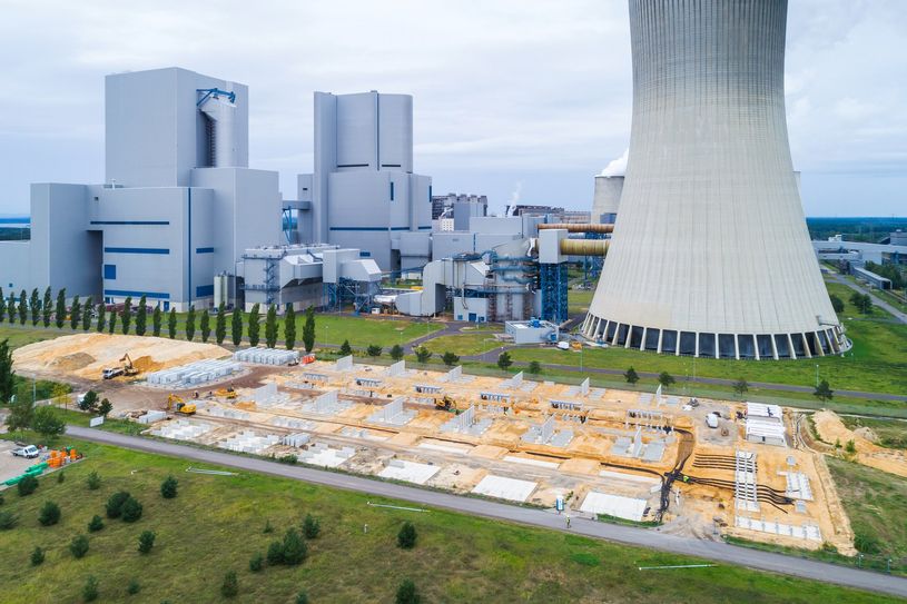 Baustelle BigBattery Oberlausitz am Standort Boxberg.