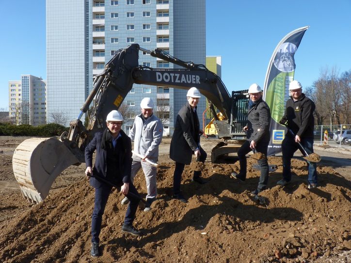 Spatenstich für den neuen Markt am 22. Februar 2021. Foto: meeco