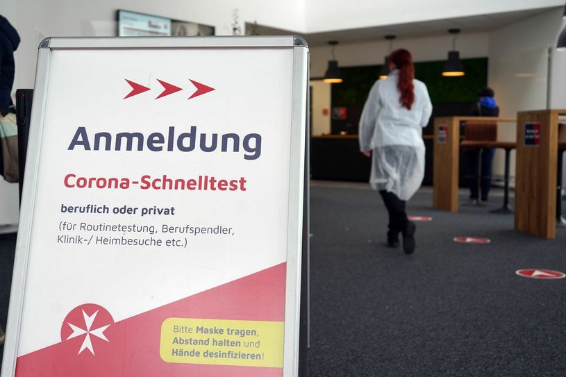 Corona-Testzentrum der Johanniter in der Zschierener Straße 5, in Heidenau.  Foto: Johanniter