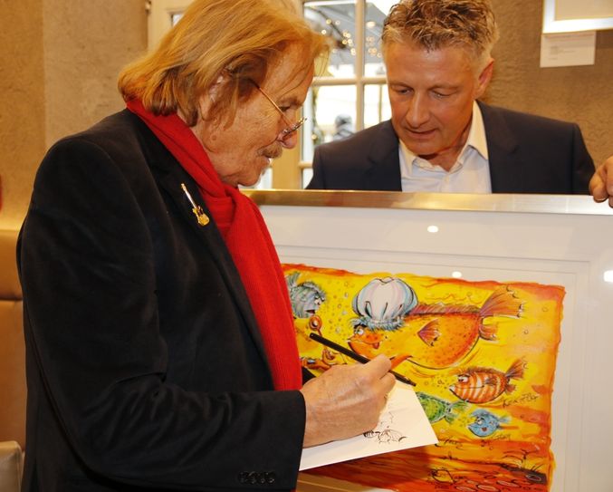 Seinen »Koch-Fisch« verkaufte Franke Zander schon bei der Vernissage am 19. Januar.                          Foto: Mutschke