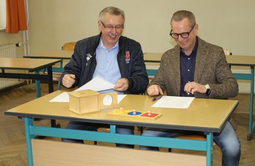 Bürgermeister Jörg Mildner und der Vorsitzende des Vorstandes der Lebenshilfe Pirna-Sebnitz-Freital e.V., Ralf Thiele (v.l.).
