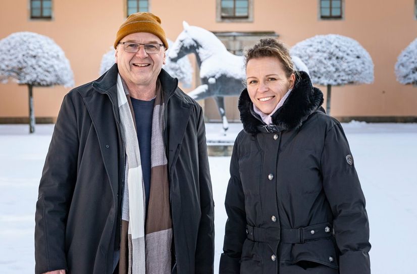 Manuel Schöbel (Intendant Landesbühnen Sachsen) und Dr. Kati Schöpke (Leiterin der Sächsischen Gestütsverwaltung und des Landgestüts Moritzburg).
