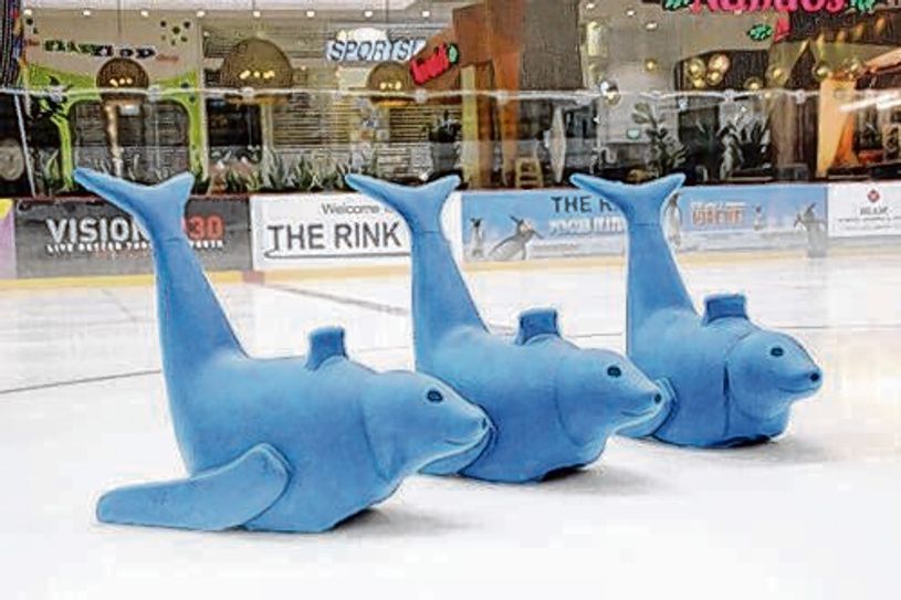 Für die kleinsten Kufenflitzer gibt es ab sofort den Eisbobby im Angebot. Die lustige Robbe soll den Einstieg in den Kufensport erleichtern. Foto: Stadtverwaltung Weißwasser
