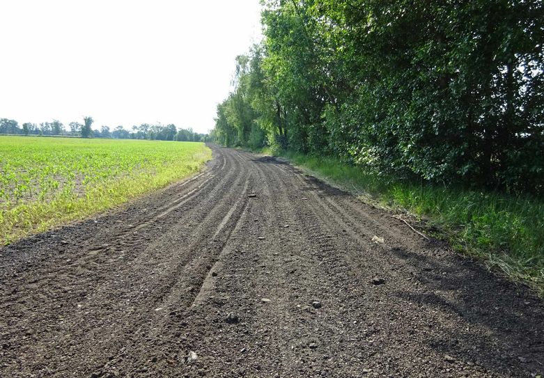Tonnenweise Asphaltfräsgut wurden auf einem ursprünglichen Sandweg zwischen Lubolz und Hartmannsdorf illegal entsorgt. Foto: Landkreis Dahme-Spreewald