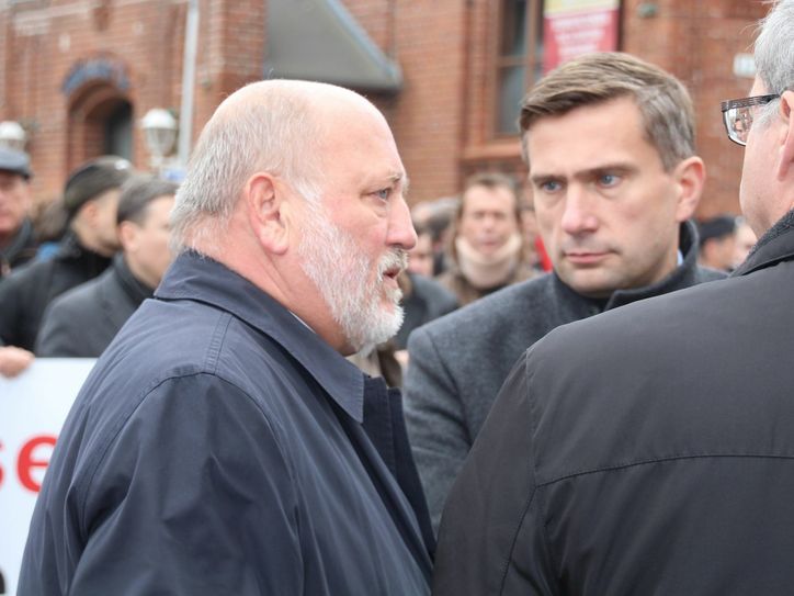 Der Görlitzer Oberbürgermeister Siegfried Deinege (links) im Gespräch mit Sachsens stellvertretendem Ministerpräsidenten Martin Dulig. Foto: Keil