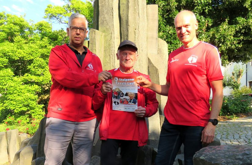 Torsten Friedrich, Christoph Müller und René Bardoux vom Organisationsteam des Basaltlaufs freuen sich auf viele Anmeldungen.