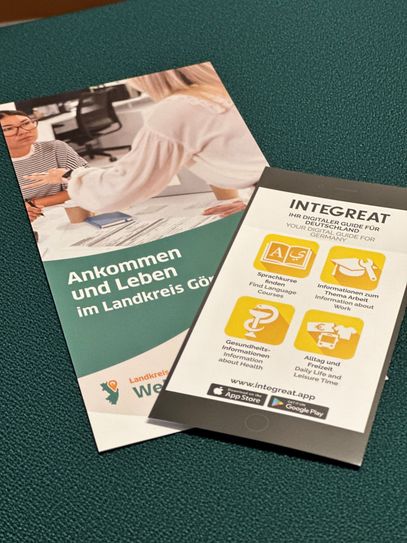 Flyer Welcome Center und Integreat App