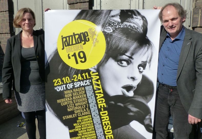 Die Jazztage-Macher": Tanja Grandmontagne und Intendant  Kilian Foster (v.l.). Foto:  meeco Communication Services