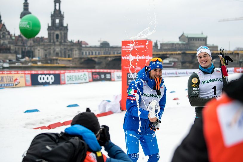 Federico Pellegrino (Italien) und Lucas Chanava(Frankreich) standen 2018 beide auf einem Podestplatz. Foto: Thomas Eisenhuth