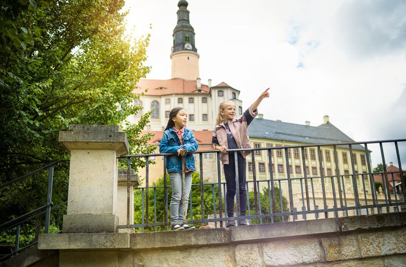 Kinder entdecken Schloss Weesenstein.