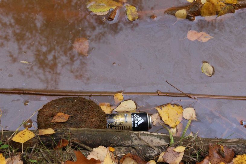 Zwar wurde der Müll, der hier noch vor Wochen lag, mittlerweile entsorgt. Das Wasser ist allerdings weiter braun gefärbt. Foto: jho