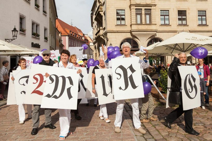 Beim regelmäßigen Umzug zu den Burgfestspielen (hier 2017) konnten die Meißner bereits »üben«, ob es zur Jahrfeier auch einen Festumzug geben wird, wird bereits derzeit beraten. Foto: Archiv