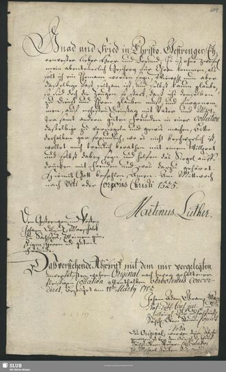 500 Jahre alte Luther-Handschrift digitalisiert. Foto: SLUB