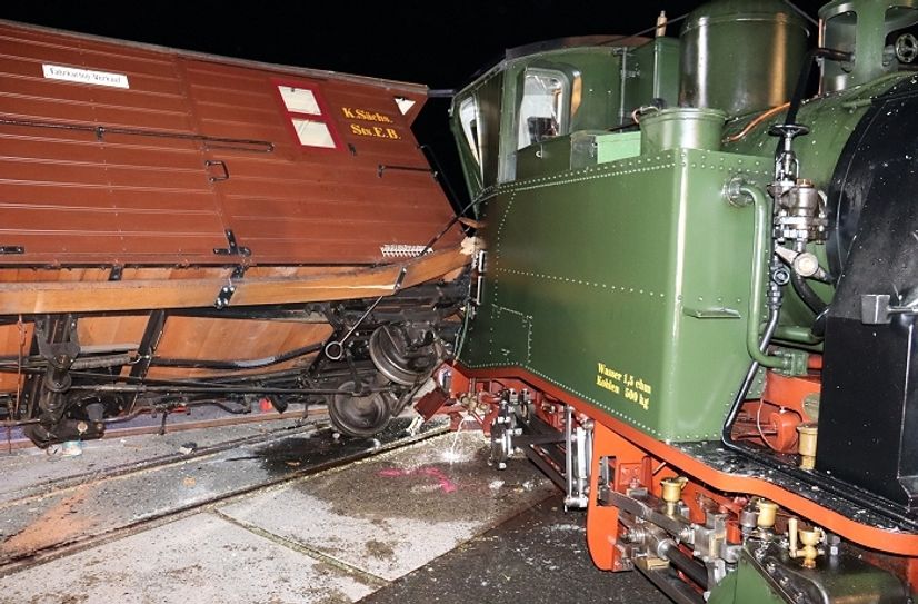 So sah der historische Zug nach dem Unfall 2022 aus.