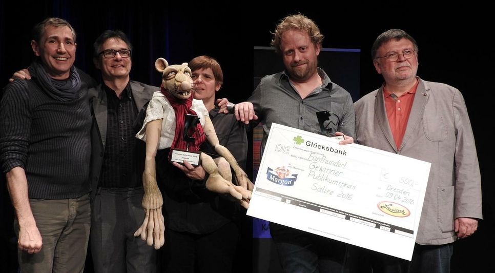 Thomas Schuch, Moderator des Abends Joachim Zawischa, Siegerin Cornalia Fritzsche, Björn Pfeffermann und Manfred Breschke. Fotos. Pönisch
