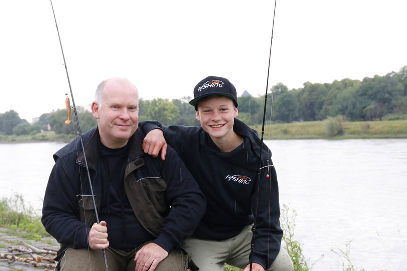 Vater und Sohn, Kay und Ben Aubrecht, gründeten jetzt gemeinsam eine Angelschule. Fotos: Mutschke