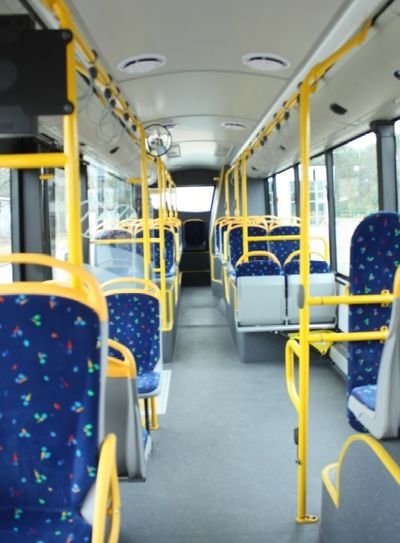 Fahrgastraum des Elektrobusses. Foto: PR