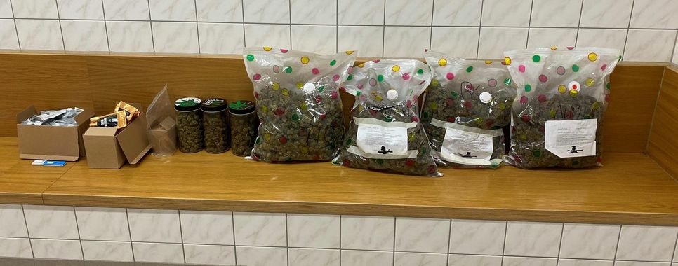 Die Kontrolle des Transporters hat sich (aus Sicht der Polizei) gelohnt. Insgesamt sieben Kilogramm Cannabis wurden beschlagnahmt. Foto: Polizei