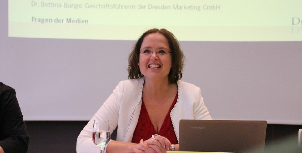 Dr. Bettina Bunge, Geschäftsführerin der Dresden Marketing GmbH, stellte die Tourismusbilanz vor.  Foto: Schramm