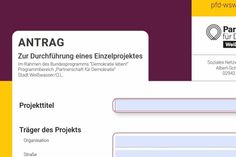 Auf der Website von Partnerschaft für Demokratie Weißwasser gibt’s das Formular für einen Projektantrag als Download.