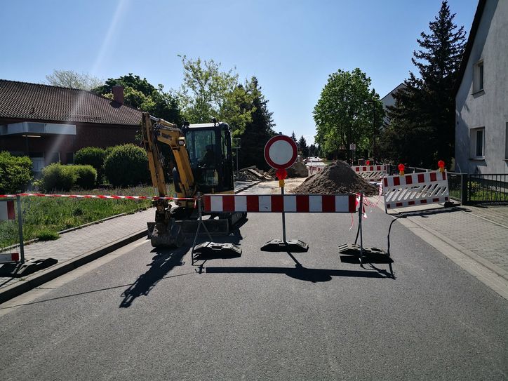 Havarie auf einer Trinkwasserwasserleitung in der Feldstraße Großräschen.