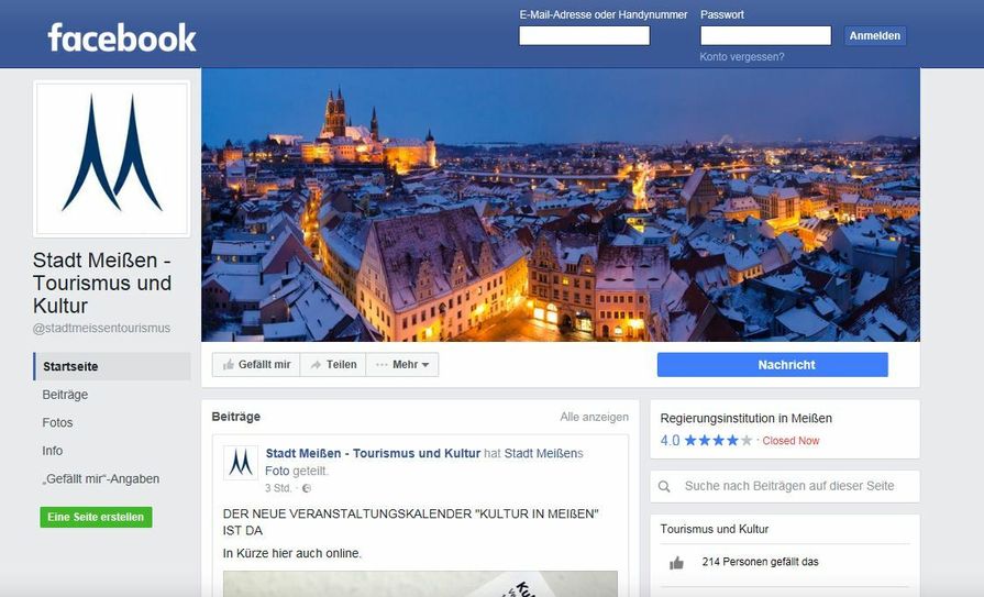 Screenshot: www.facebook.com/stadtmeissentourismus