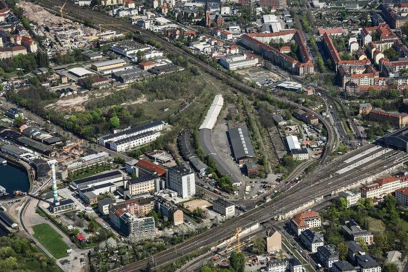 Areal des Alten Leipziger Bahnhofs Fuftbild: Jürgen m. Schulter