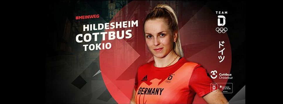 Bahnradsportlerin Emma Hinze holte sich mit ihrer Teamkollegin Lea Sophie Friedrich Olympia-Silber. Foto: Stadt Cottbus/Chósebuz