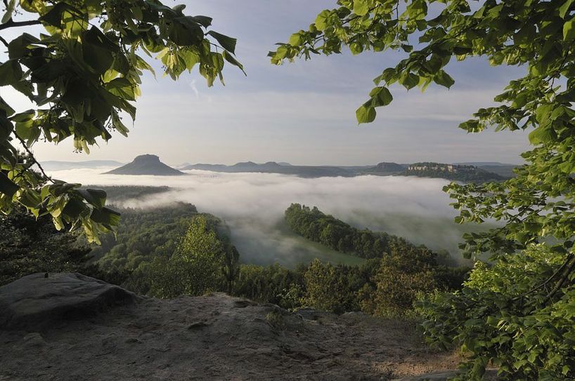 Blick auf die Festung Koenigstein und den Lilienstein (Foto: Frank Exß)