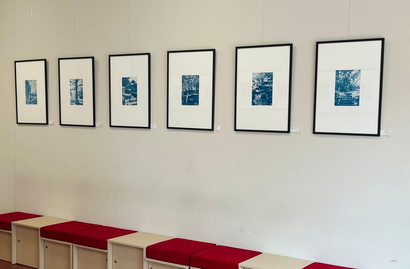 Kreitels »Cyanotypien« sind aktuell in der Bibliothek Dresden-Neustadt zu sehen.