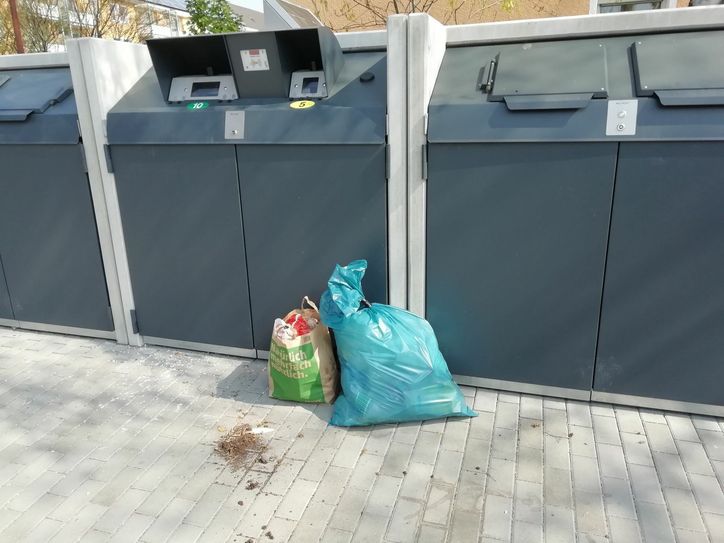 Unschönes Bild im Wohngebiet: Müll wird vor der Tonne abgestellt. Foto:  Farrar