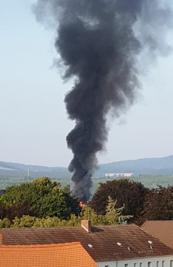 Die Rauchsäule war weithin sichtbar. Foto: Stadtverwaltung Zittau