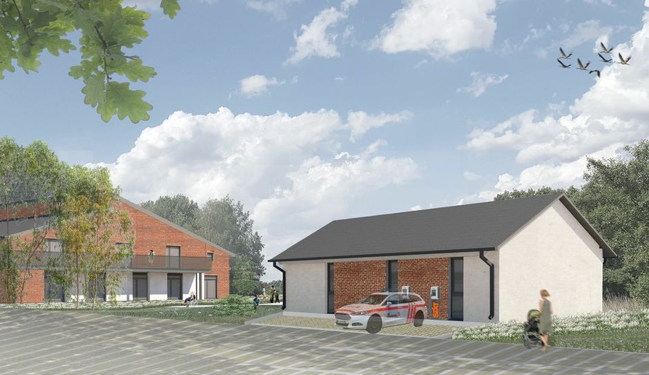 Es fehlen nur noch der Innenausbau und die -ausstattung. Werkstatt-Entwurf: pps-architekten