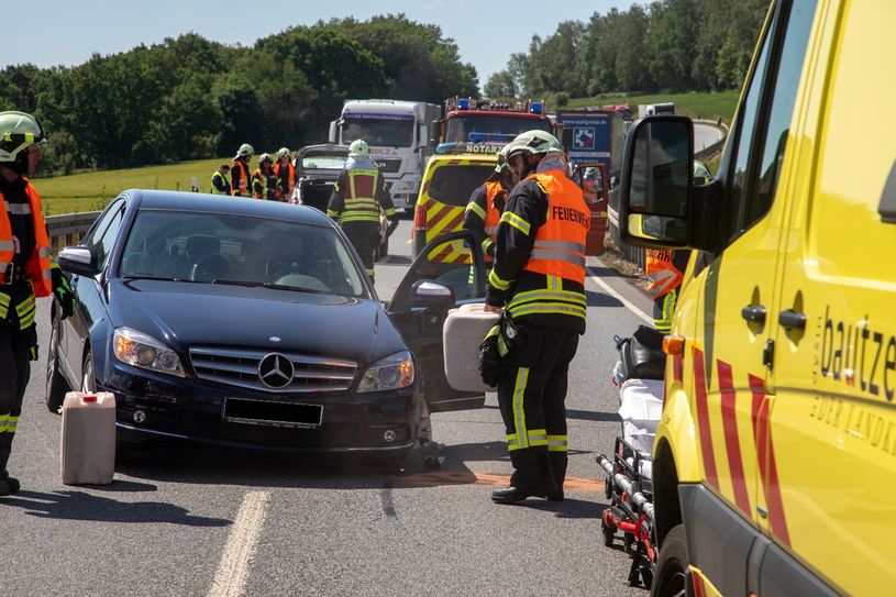Die B98 zwischen Bischofswerda und Geißmannsdorf war für 90 Minuten gesperrt.