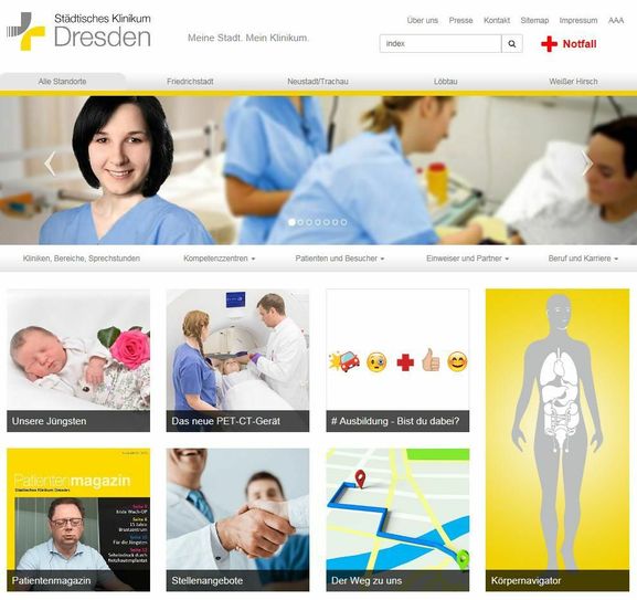 Screenshot: Quelle HP Städtisches Klinikum Dresden