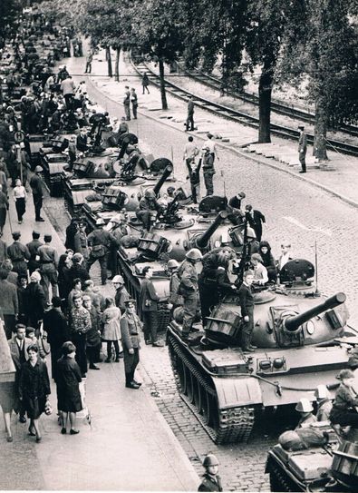 Rückkehr des Cottbuser 15. Panzerregiments vom Manöver Moldau. Foto: Erich Schutt