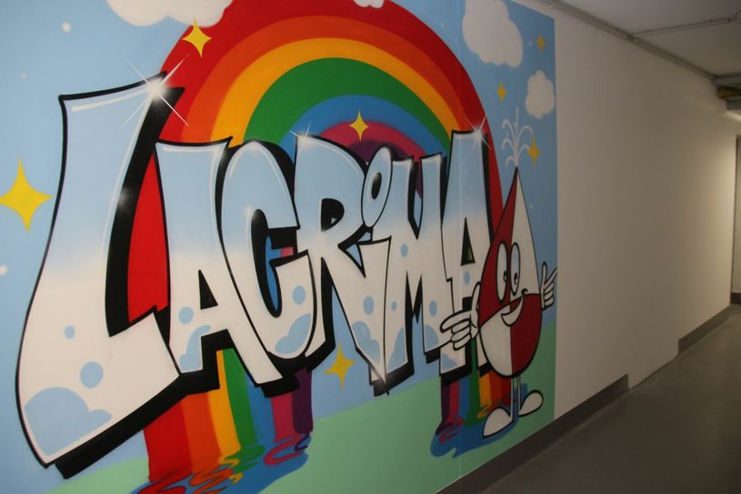 .... und auch diese zweite Wand im Wut- und Toberaum des neuen Lacrima Trauerzentrum