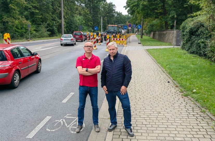 Ralph Kühn und Matthias Dietze vom CDU-Ortsverband Loschwitz/ Weißer Hirsch sagen, auf der Bautzner Straße wird das Radverkehrskonzept der Stadt konterkariert.