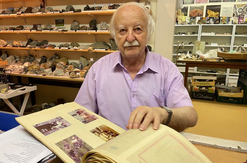 Günter Küpper im Geo-Zentrum in Zittau.