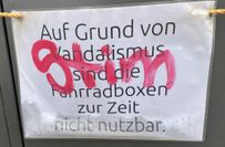 Die Radboxen am Kändlerpark  und am Roßmarkt sind derzeit gesperrt. Sie wurden mutwillig  beschädigt. Sie sollen vor dem  Start der Radsaison  wieder nutzbar sein. Es werden Kameras angebaut.