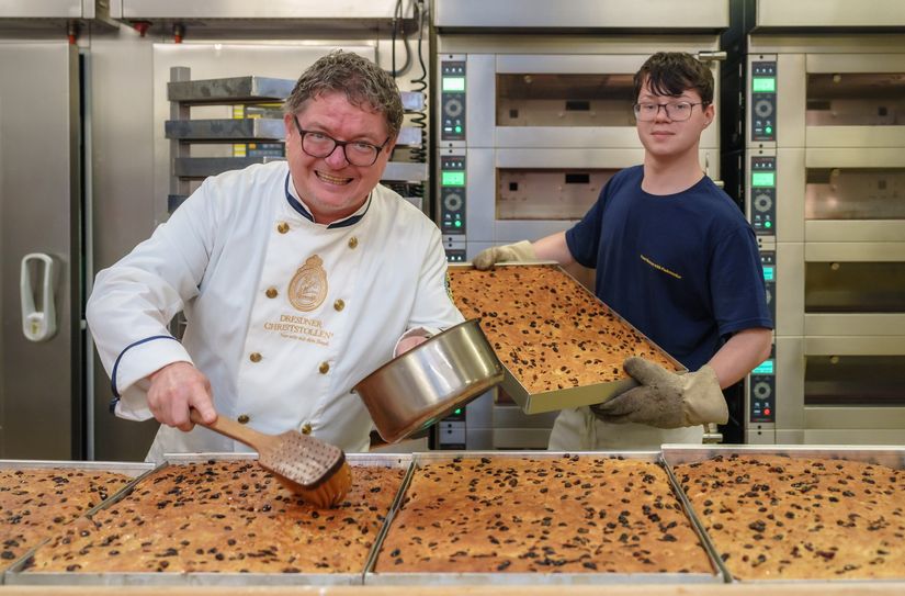 Bäckermeister Karsten Liebscher mit Sohn Alfred