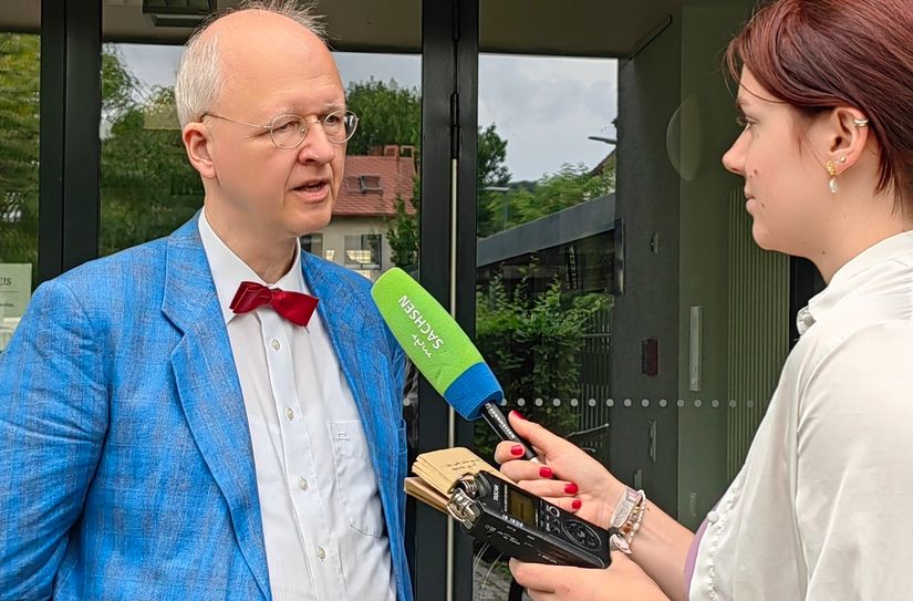 Dr. Jörg Müller, 1. Bürgermeister von Radebeul, im Interview mit dem MDR zur Großbaustellen Meißner Straße.